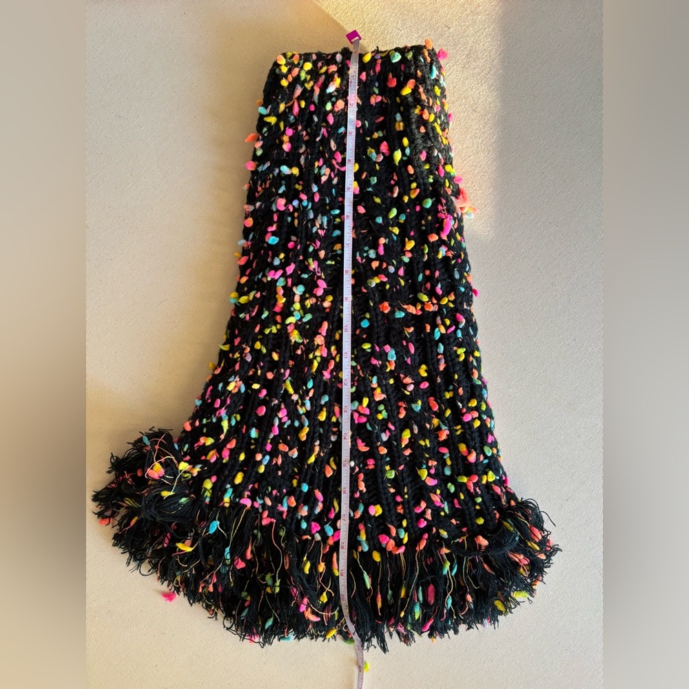 Betsey Johnson Black with Colorful Accents Poncho/ Size: L/XL / 12-14 - Picture 5 of 5